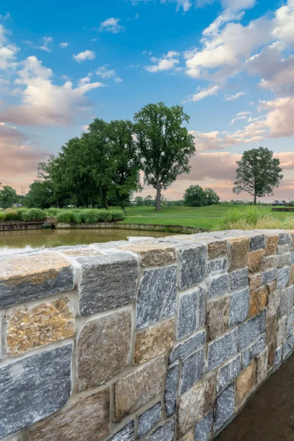 Jamestown Real Thin Stone Veneer Privacy Wall
