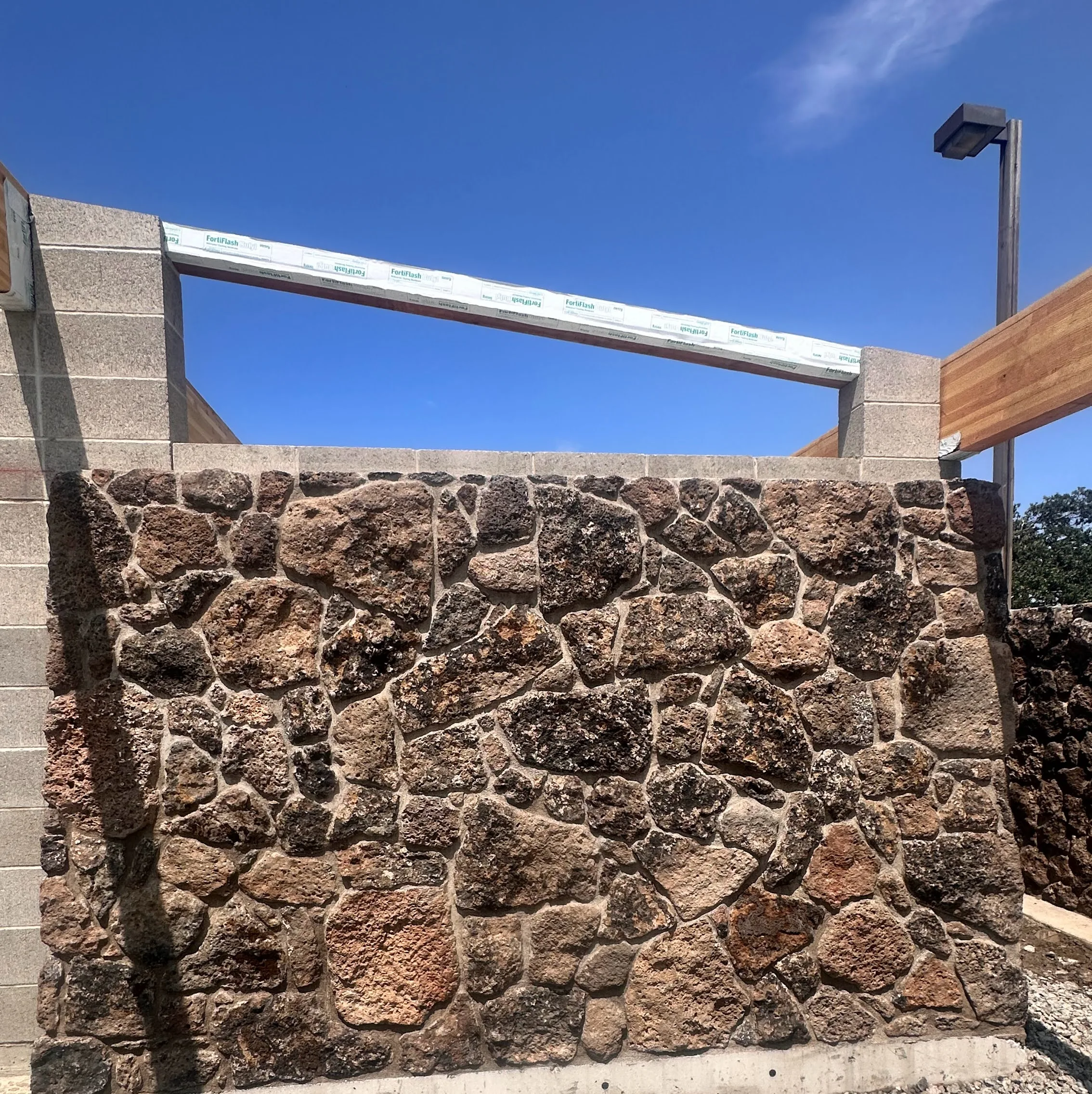 Lava Rock Real Thin Stone Veneer Installation