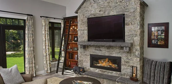 Moonlight Custom Ashlar Real Thin Stone Veneer Fireplace Siding