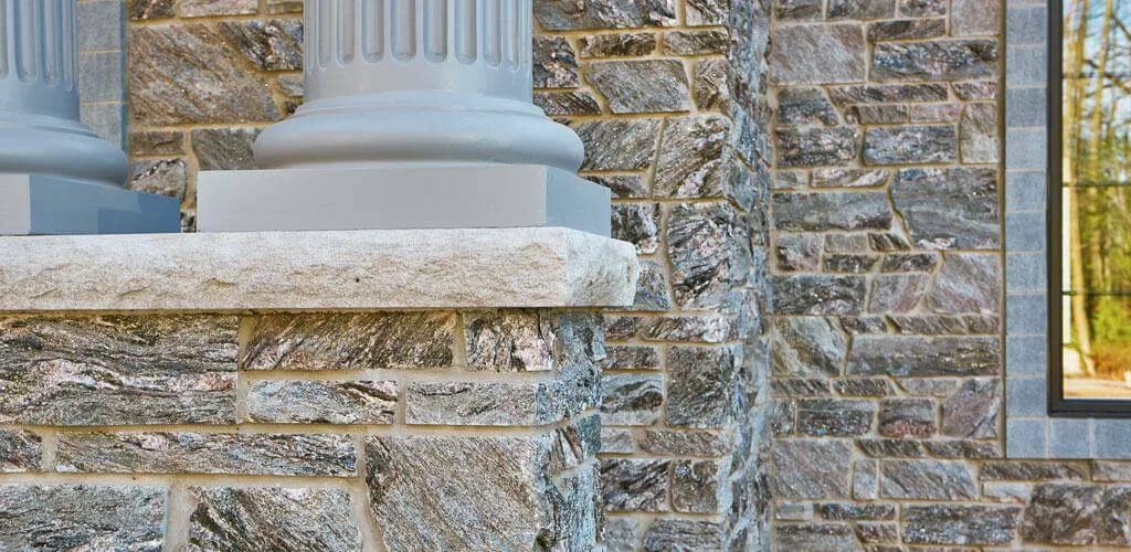 Moonlight Real Thin Stone Veneer Exterior Siding Close Up