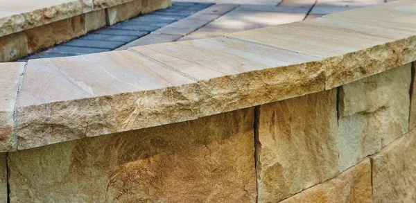 Sunset Real Thin Stone Veneer Drystack Wall Close Up