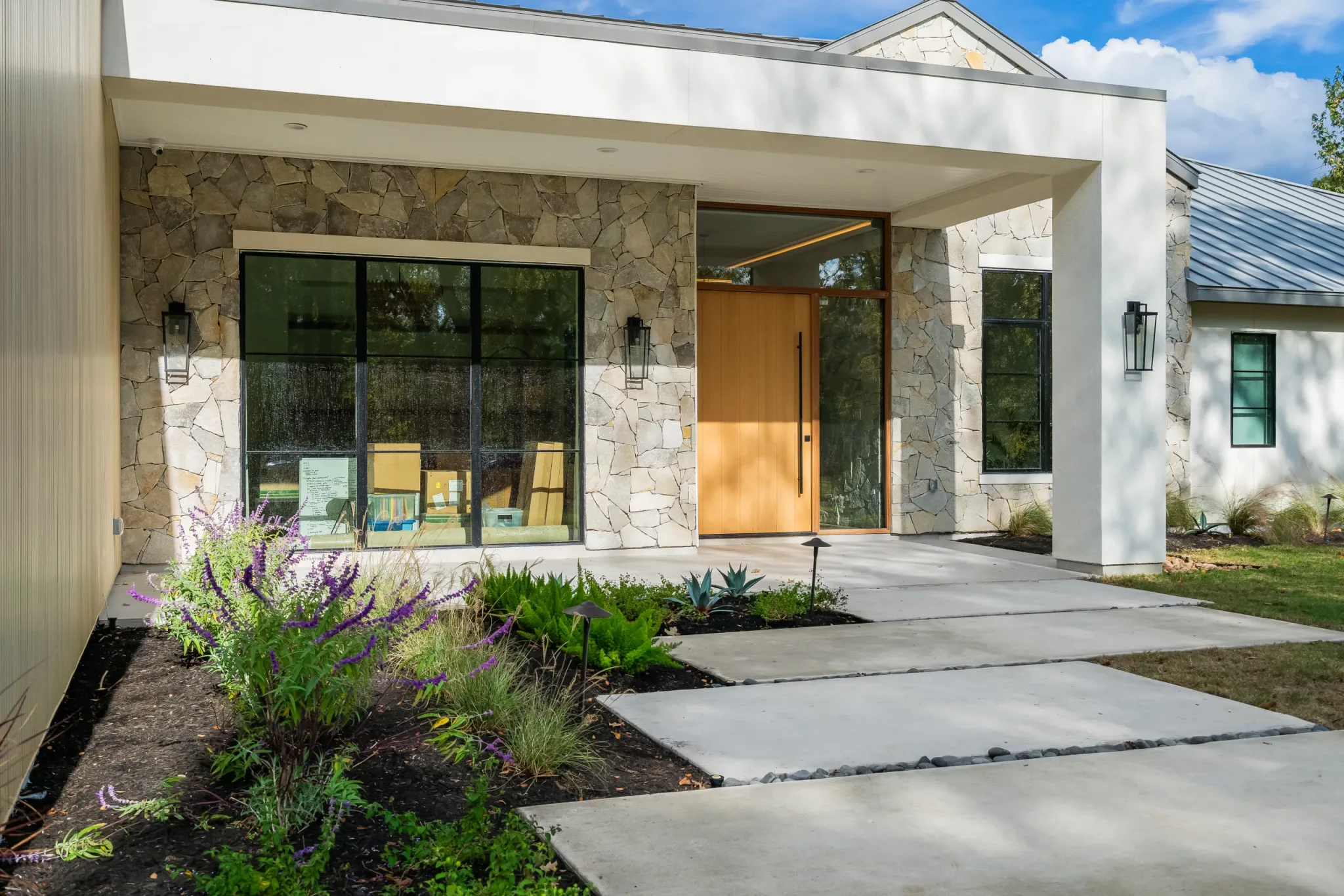 Lewes Natural Thin Stone Veneer Front Entrance