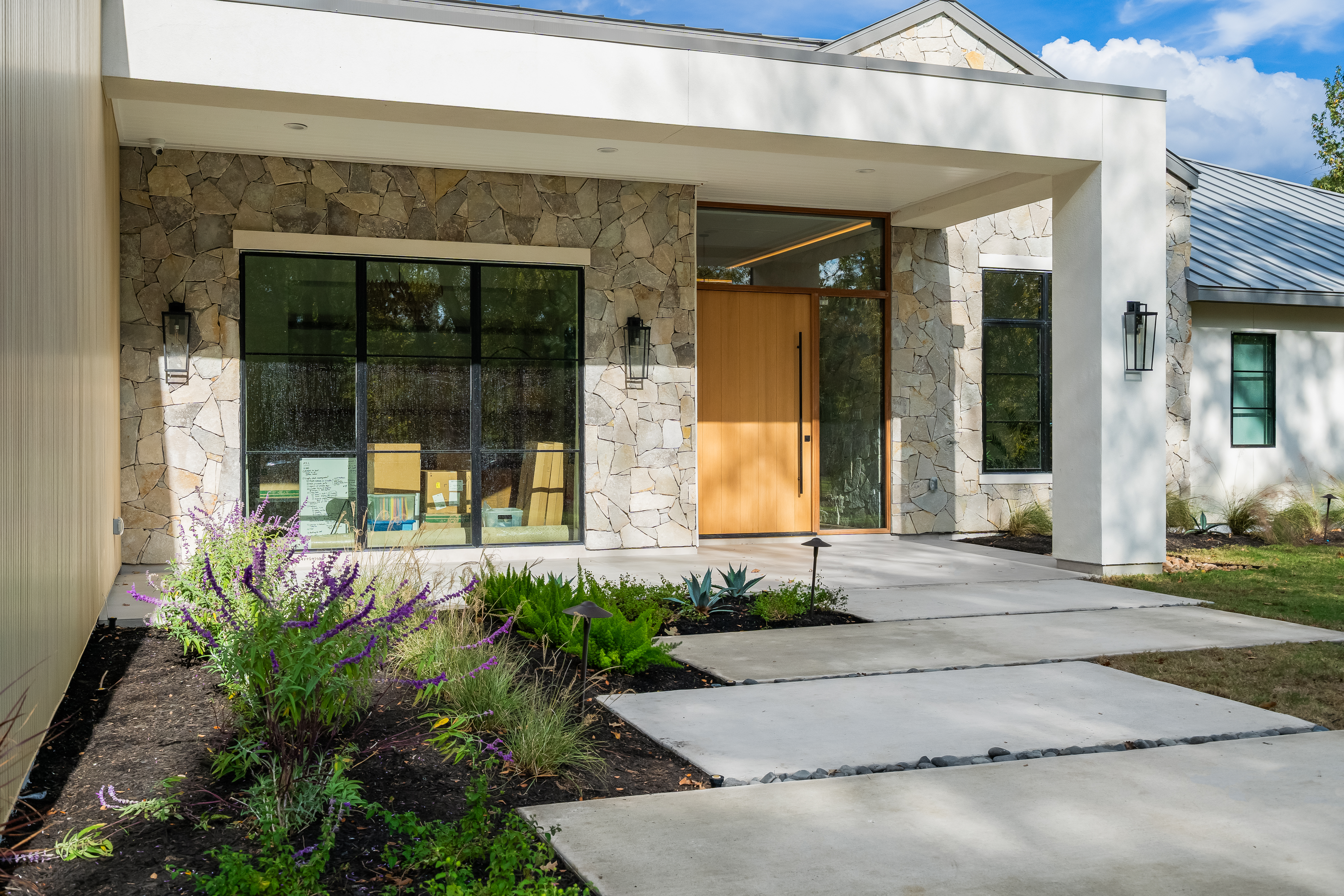 Lewes Natural Thin Stone Veneer Front Entrance