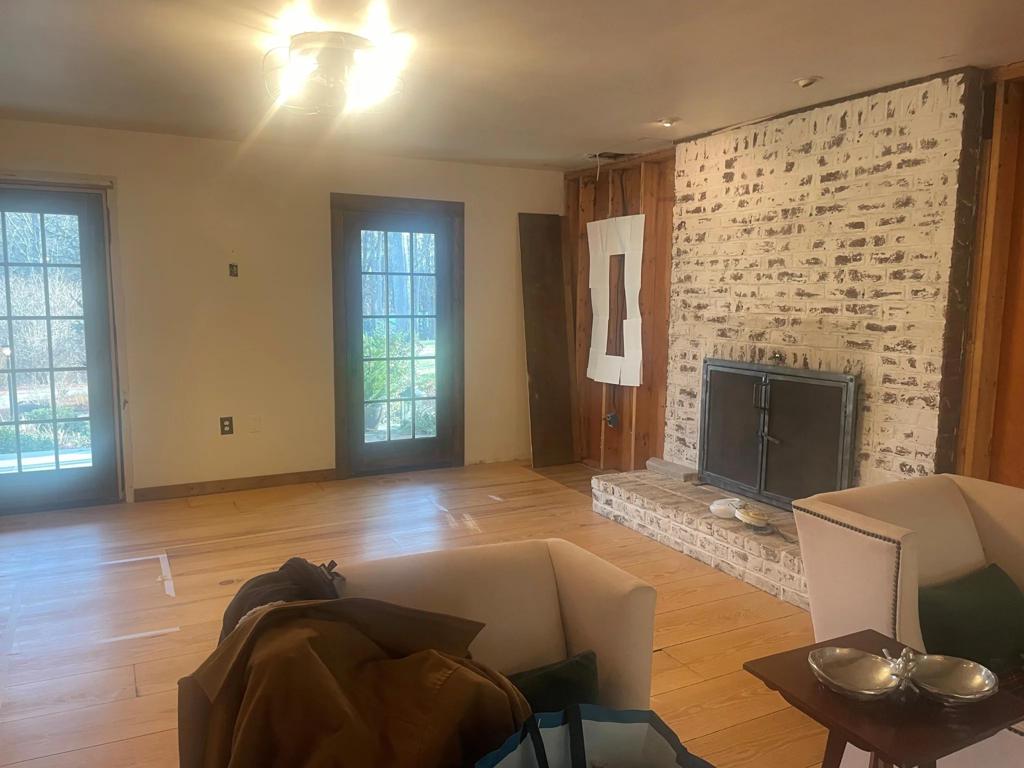 Lisbon Natural Stone Veneer Fireplace Renovation Before Install