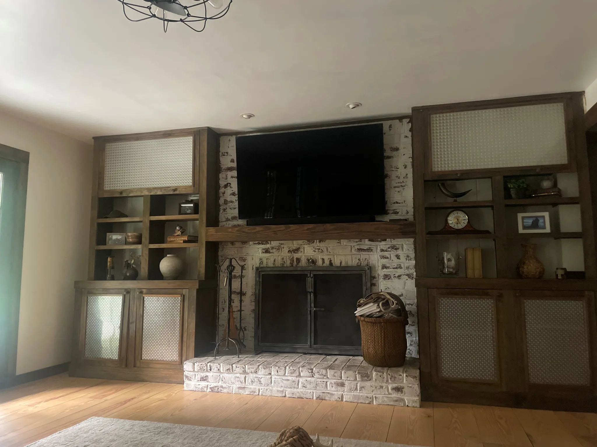 Lisbon Real Thin Stone Veneer Fireplace Renovation Before Install