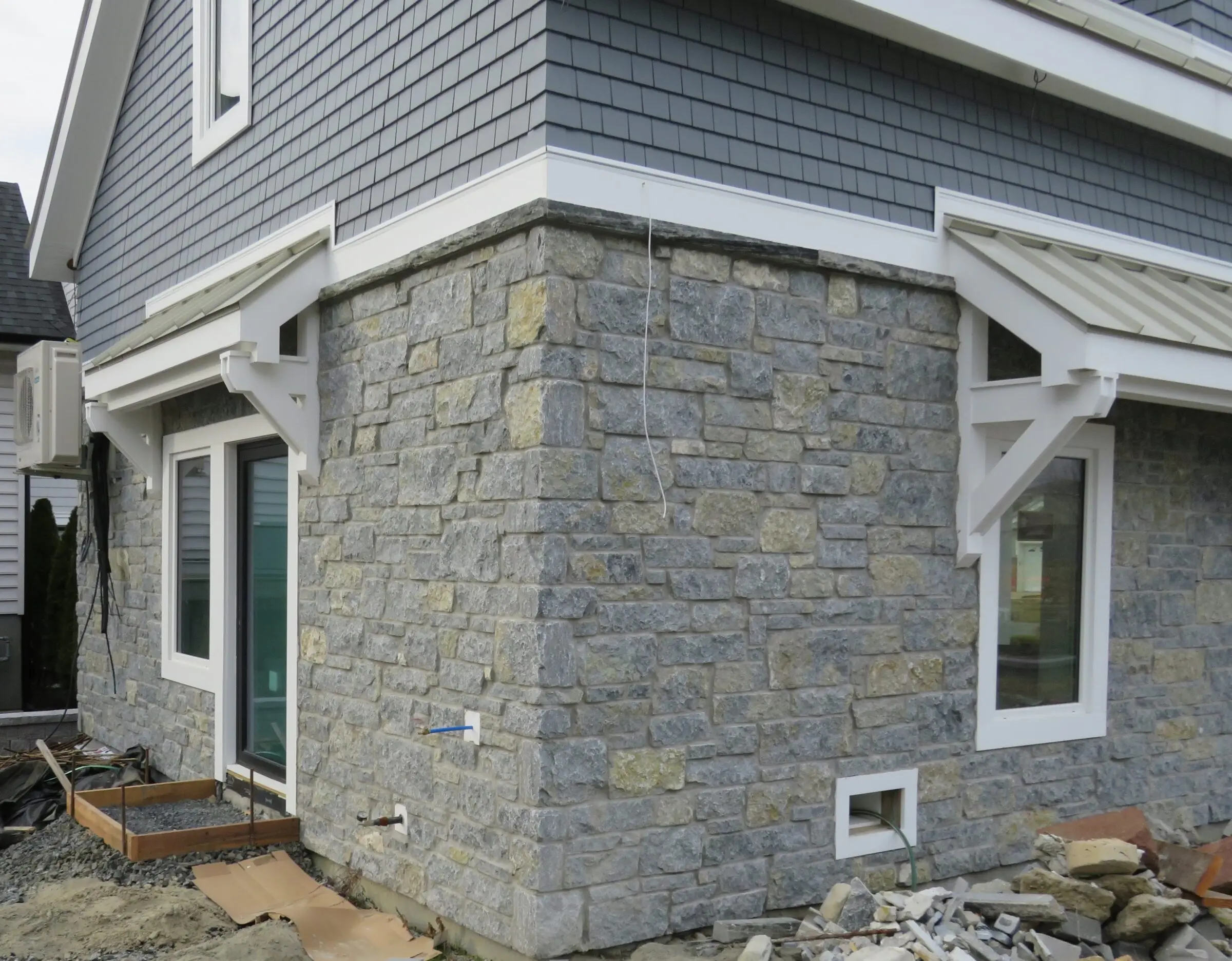 Tumbled Jacksonport Real Thin Stone Veneer Exterior Installation