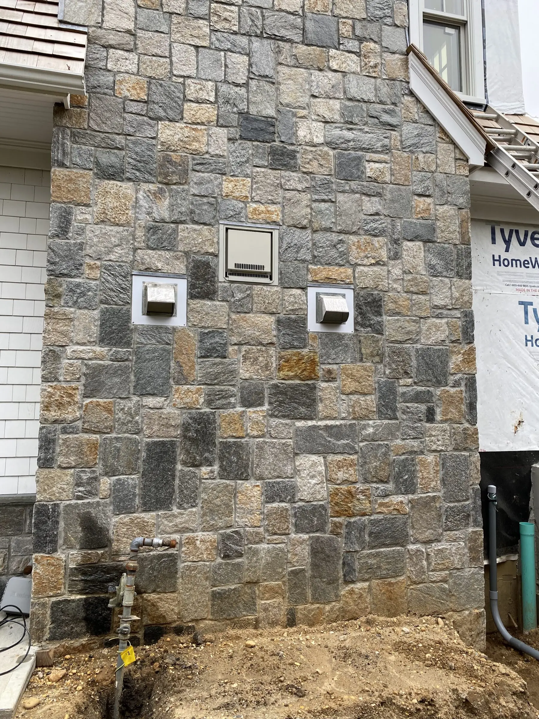 Petersburg Real Thin Stone Veneer Chimney Installation